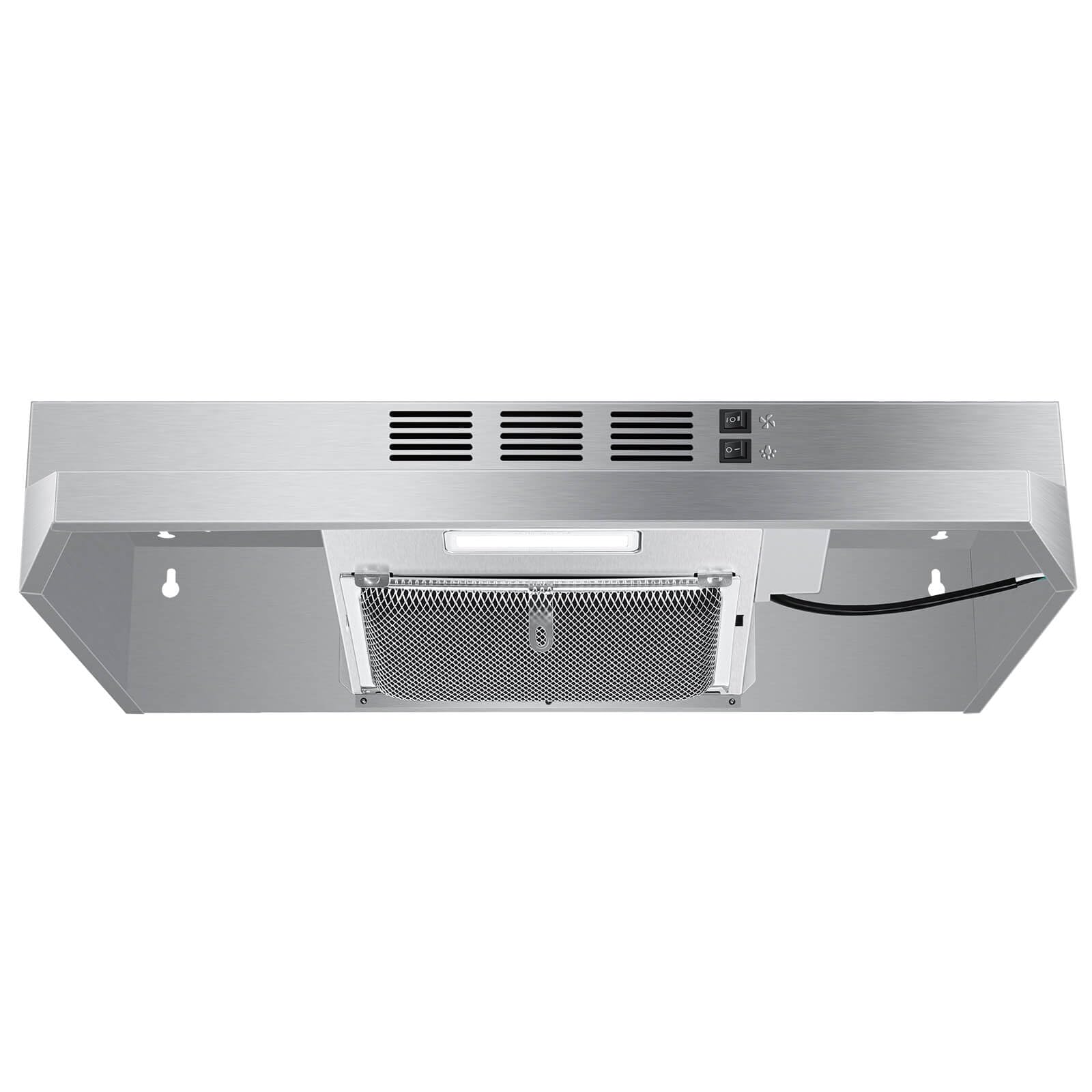 SNDOAS Under Cabinet Range Hood 24 inch,Ductless Range Hood Convertible Ducted, Kitchen Hood 24 inch,Stainless Range Hood with 2-speed Fan,Rocker Switch,Hard-wired Hood Vents for Kitchen