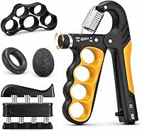 5 Peças Hand Grip Ajustável 5–100kg com Contador, Exercitador de Mãos e Dedos, Fortalecedor de Antebraço, Bolinha Fisioterapia Mão, Equipamentos de Fisioterapia para Treino, Reabilitação e Alívio do Estresse com Design Ergonômico