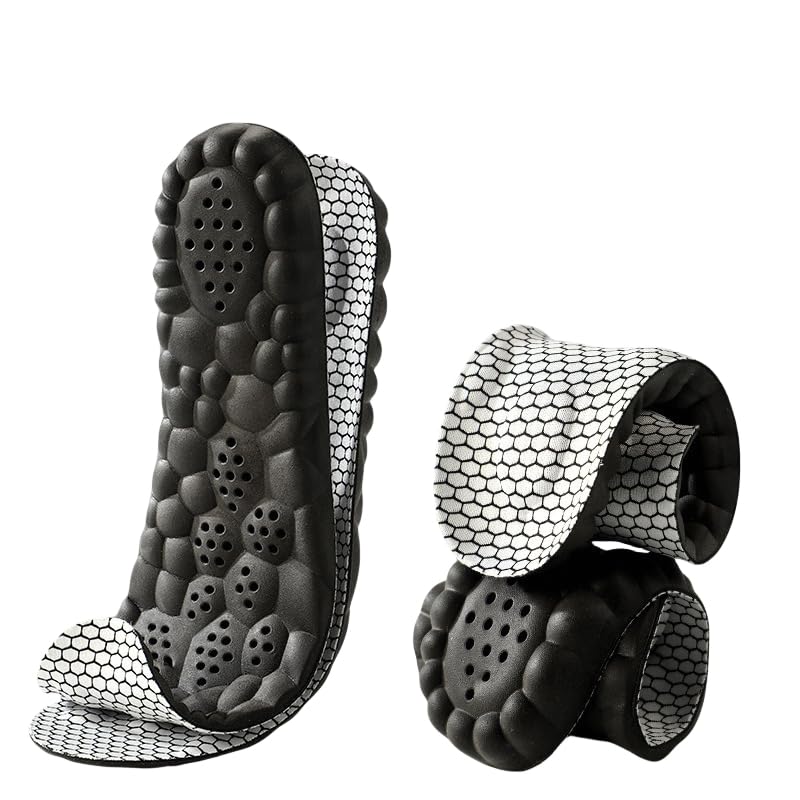 Image of 4D Cloud Technology Insole - Super Soft Comfort Insoles, Soft Foot Protection Cloud Feeling Insole, U-Shape Memory Foam Insoles, Memory Foam Insoles (White-Black, Men 6.5-7.5 /Women 8-9)