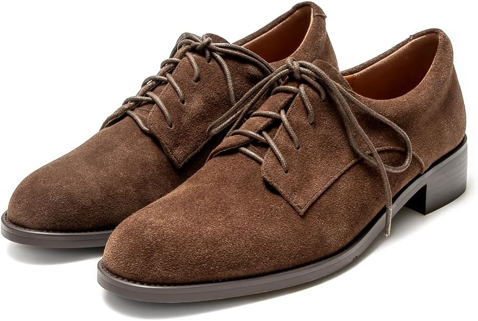 ONEENO Women's Classic Lace-up Suede Oxford - Image 7