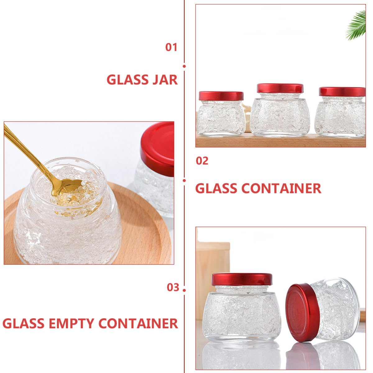 DOITOOL 5 Stück Packung Leere Kleine Glasflaschen mit Schraubverschluss zum Aufbewahren von Honig Vogelnest oder Gelee