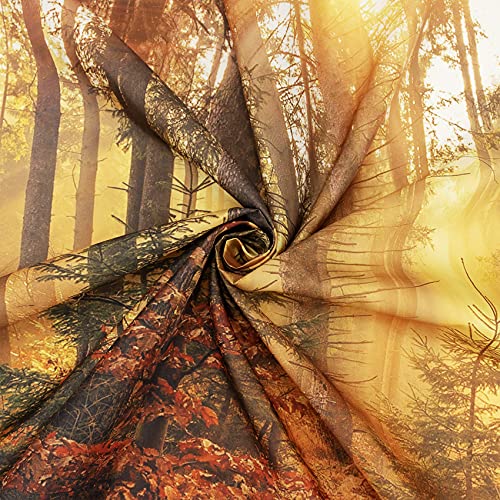 Hvest Fall Tapestry Wall Hanging Autumn Maple Tree Misty Forest Tapestries Natural Scenery Outside Window Tapestry For Living Room Bedroom Farm Holiday Party Decor, 60X40 Inchs #TOP5