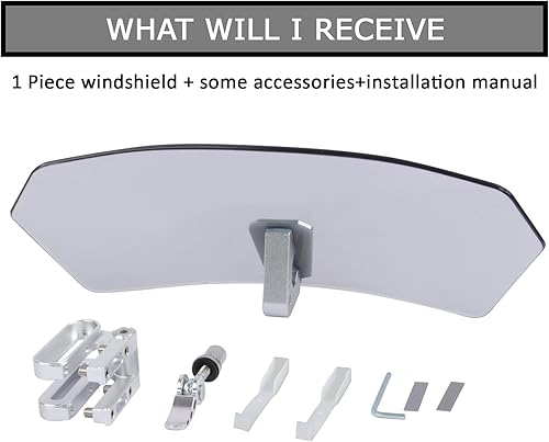 Miniatura 7 de Extensión universal para parabrisas de motocicleta, alerón ajustable, extensor de parabrisas para motocicleta (gris claro)