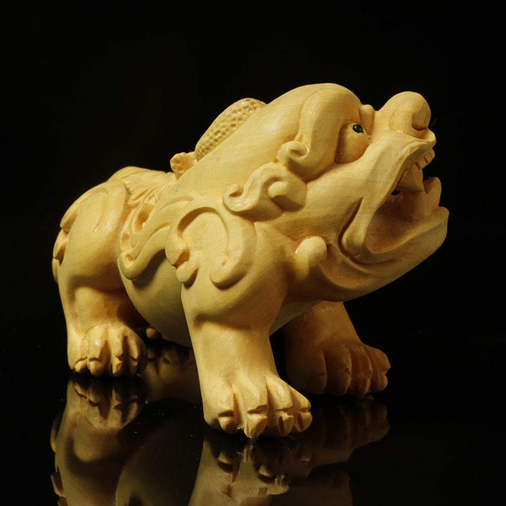 Amazon.co.jp: WYRMB 中国風水Pixiu/iyao ツゲの木の彫像、手彫りの