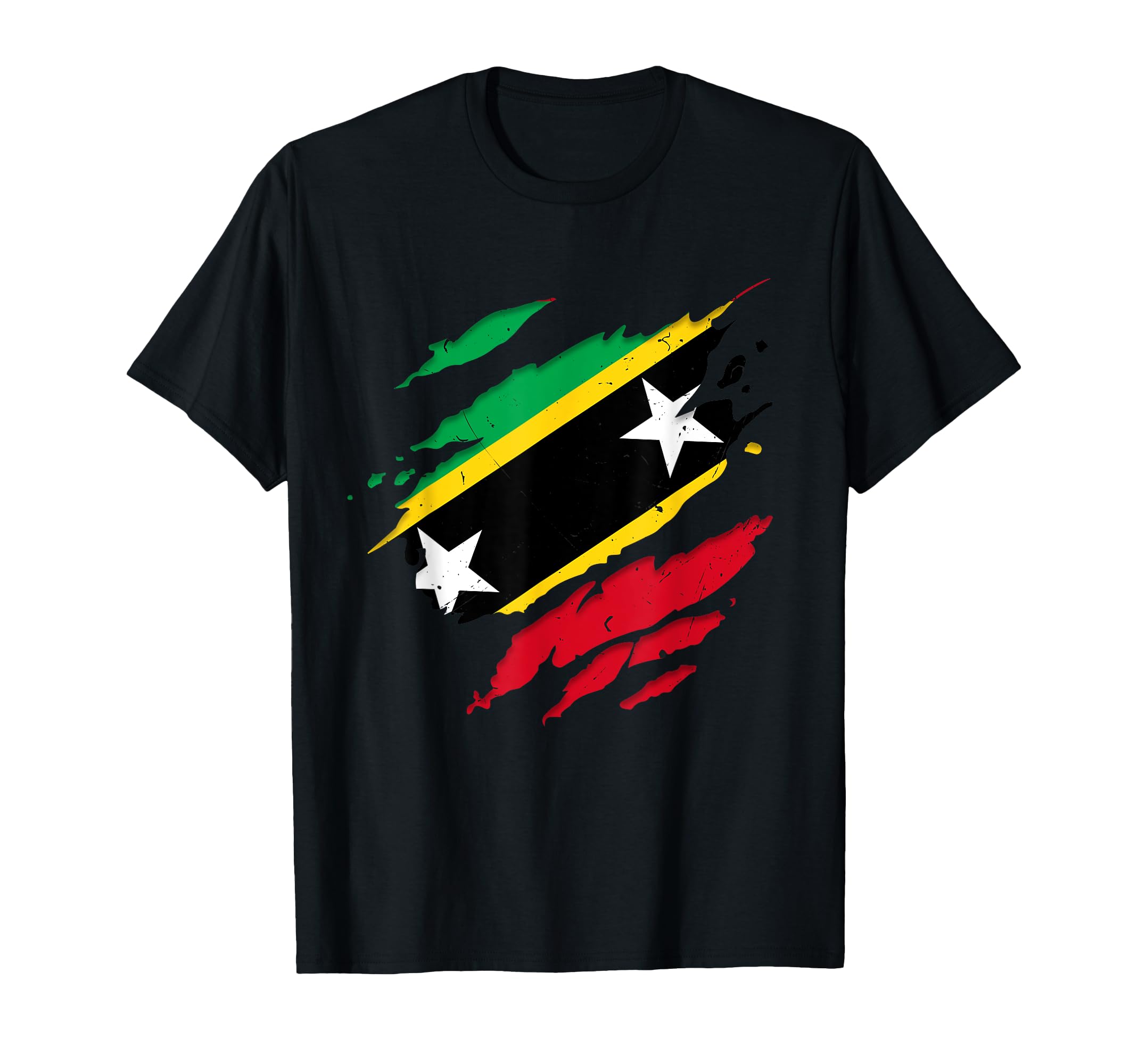 Proud Kittians Shirts Torn Ripped Saint Kitts and Nevis Flag T-Shirt