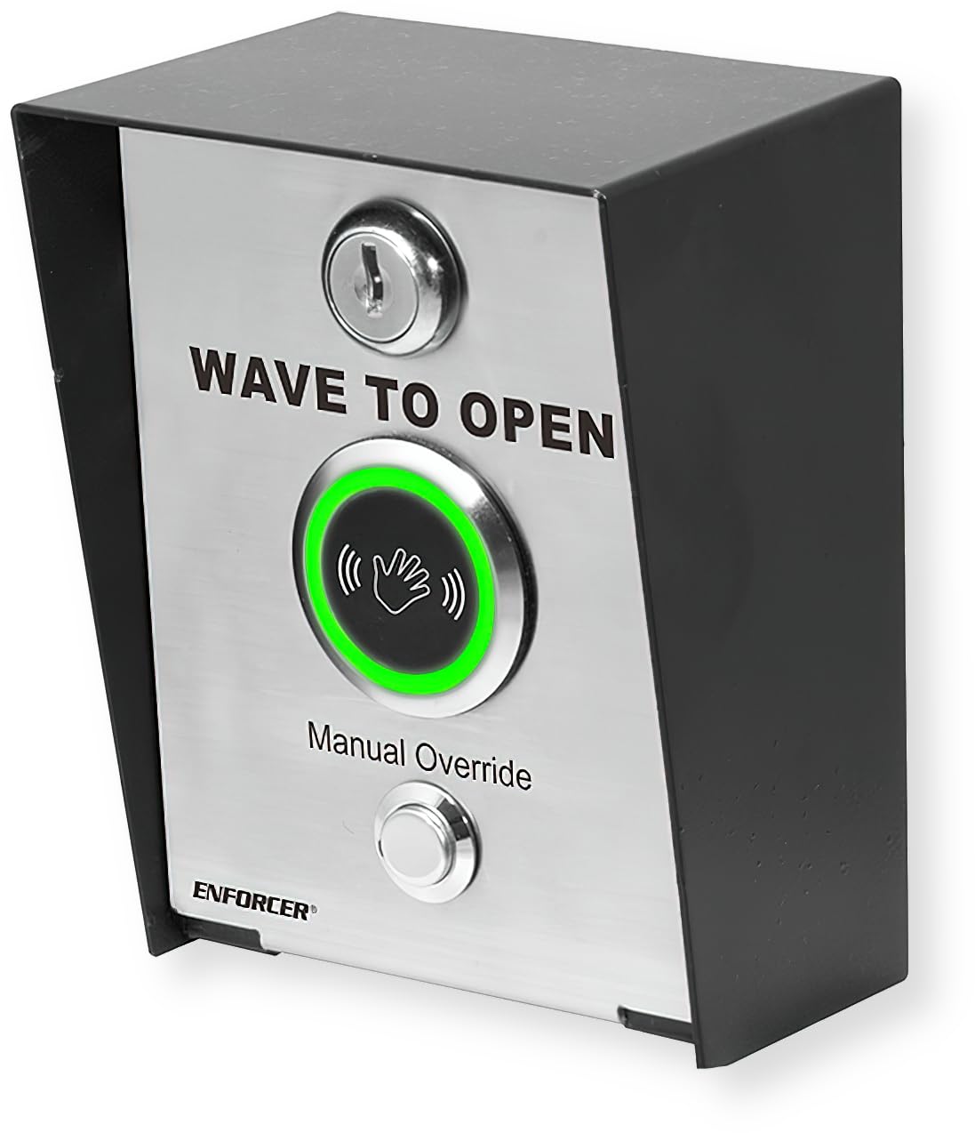 Seco-Larm SD-9963-KSGQ Enforcer Post-Mount No-Touch-Welle zum Öffnen Sensoren, wetterfest, einstellbarer Bereich, Zugangskontrolle, Ausgangstaste mit LED-Anzeige, 2 Stück