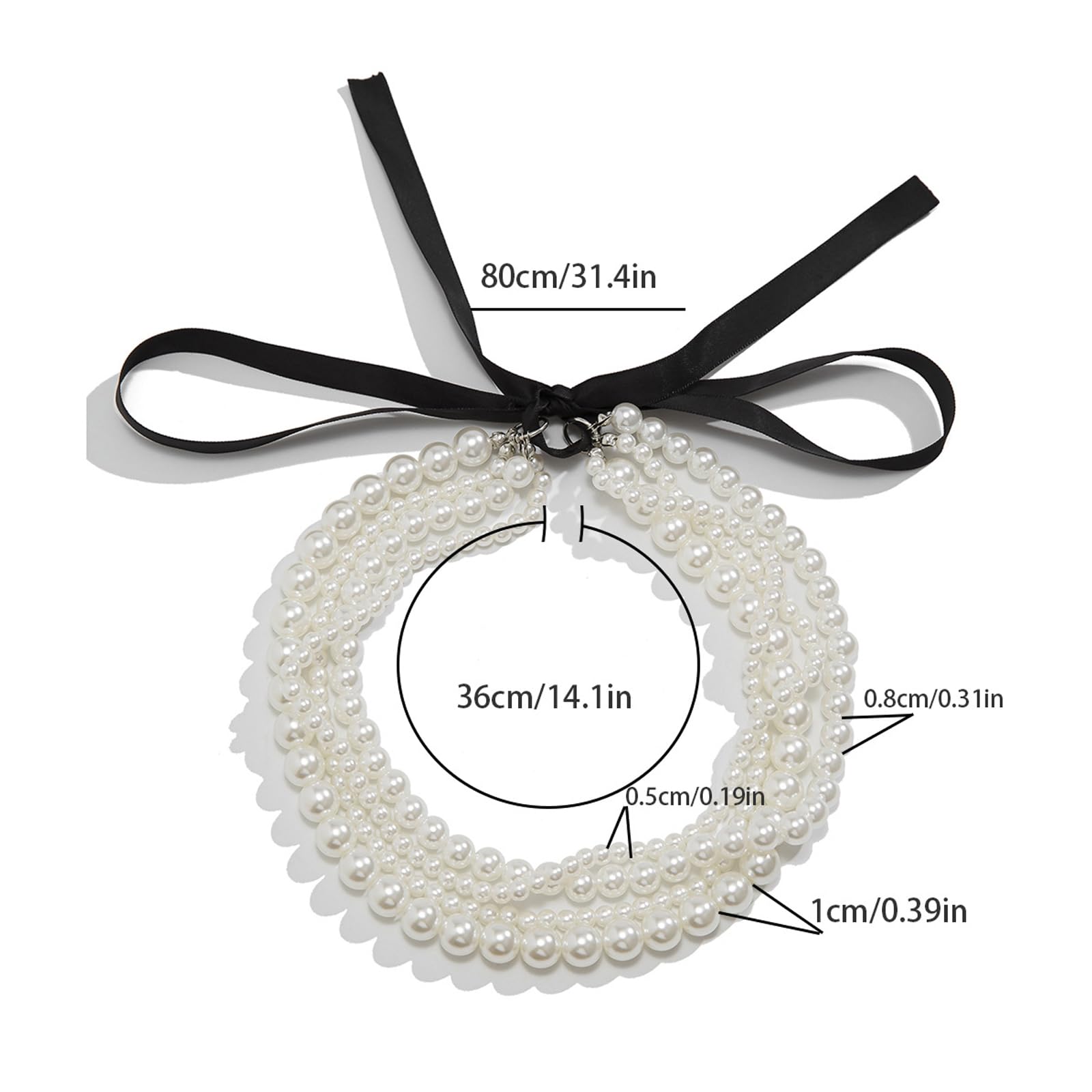 Semplice collana girocollo di perle, collana estiva con perline da spiaggia per il corpo gioielli bikini perla velluto corda ciondolo farfalla collana catena clavicola per donne (argento)