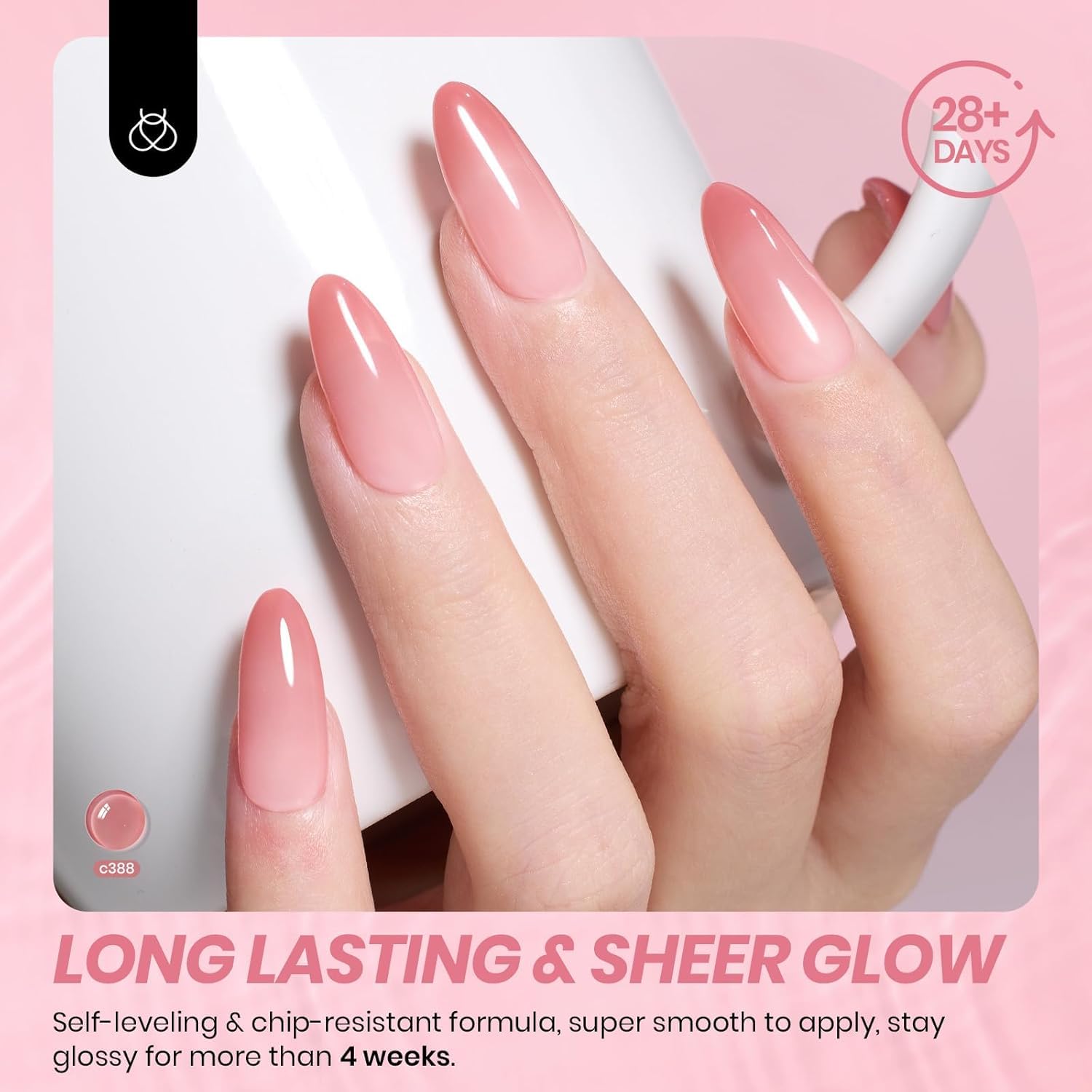 Beetles - Juego de esmaltes de uñas de gel nude, 6 colores nude, rosa, marrón, neutro, kit de esmalte de gel de gelatina neutra, efecto translúcido, secado con rayos UV, colección de rosas borrachas 4