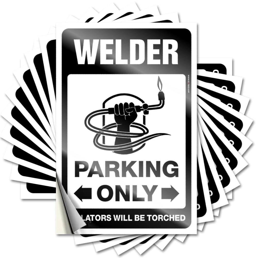 Welder Parking Only Fluffy Saying | Cats Waterproof Vinyl Bumper Fall Removable Decal Peel Stick(12X18CM)