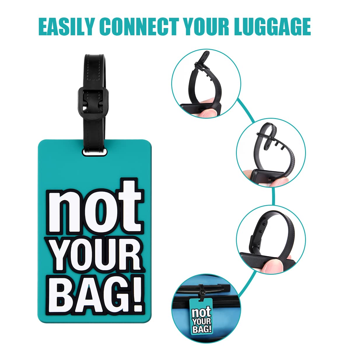 Vicloon Etichetta per Valigie, 2 Pezzi, per Viaggio, in Silicone e PVC, Deposito Bagagli Tag Impermeabile, Targhette Carrozzina e Borsa
