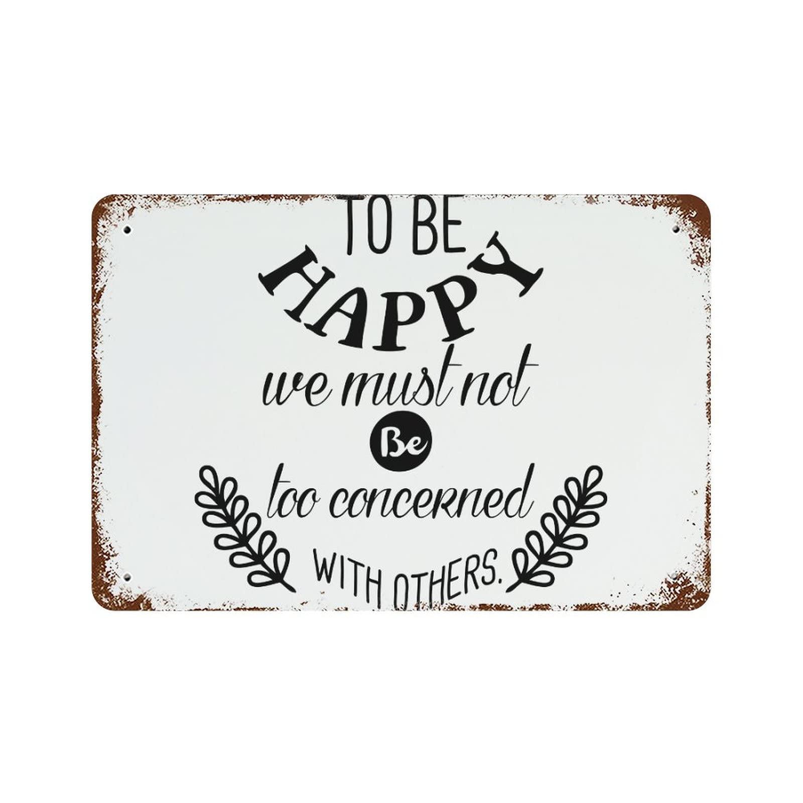 Panneau alu To Be Happy plaque vintage pour décorer votre extérieur