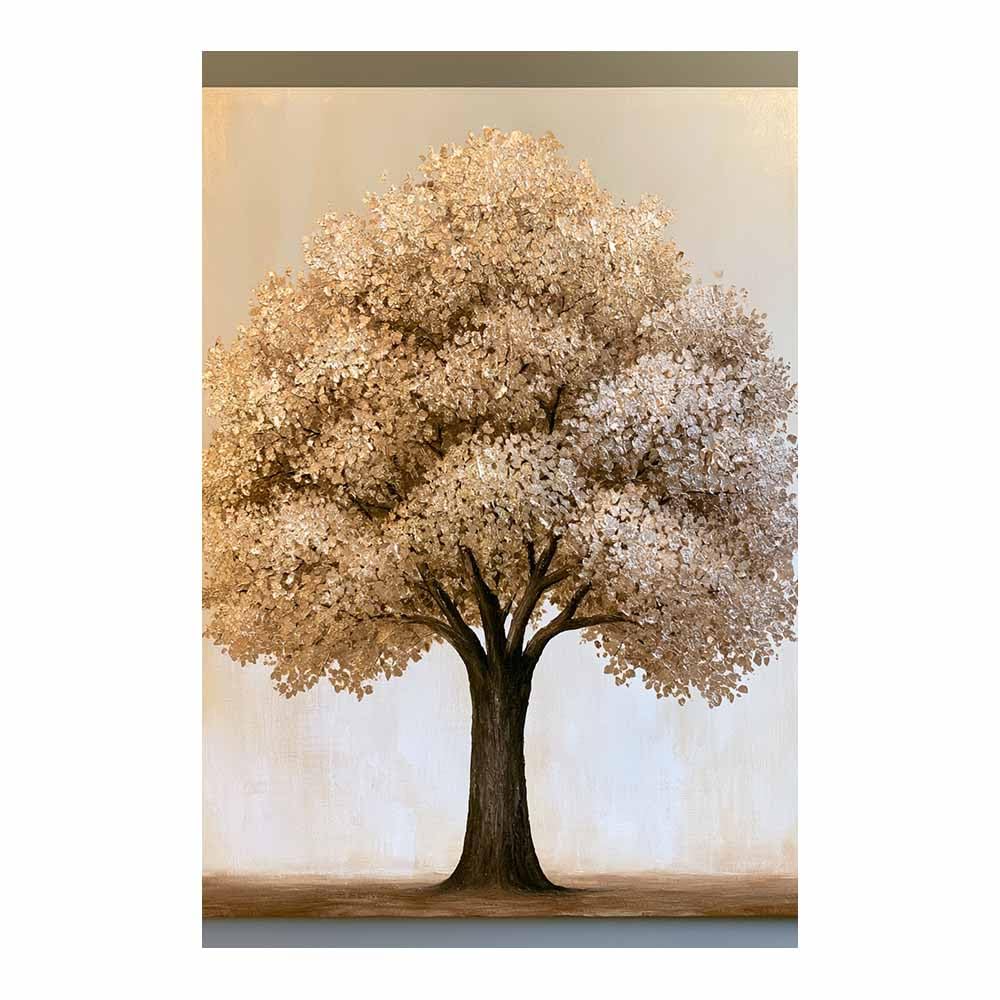 HOQIU Tree Wall Art Whitese Gold Tree Impasto Art artwork, home canvas prints, for Bathroom Living Room Bedroom(Multicolor)-80x120cm Unframed