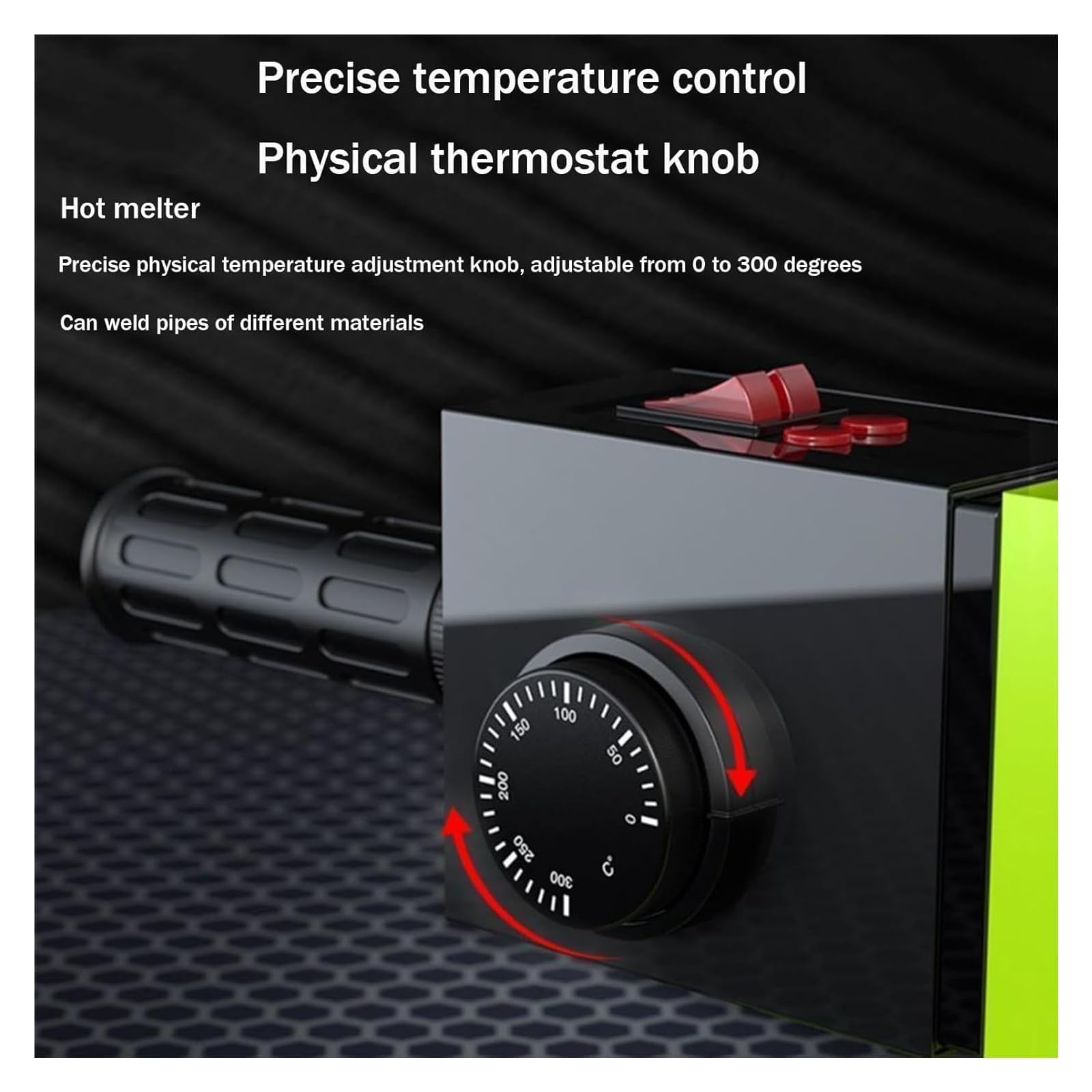 Kit de soldadura por fusión de tuberías de 75-90-110 mm, soldador profesional de tuberías PPR con 3 troqueles, cable resistente al calor de 3 metros y control preciso de la temperatura