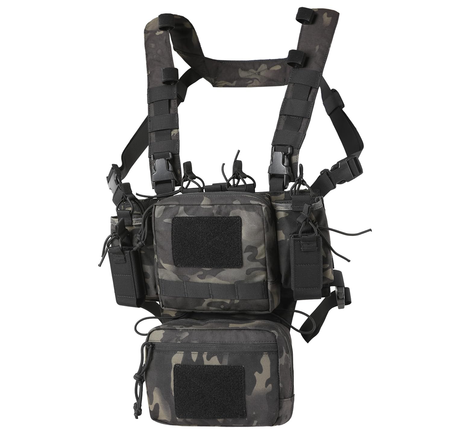 VOTAGOO GEAR Chest Rig-Tactical Chest Rig, Adjustable & Detachable Molle Micro Chest Rigs, with 5.56/7.62 Magazine Pouch
