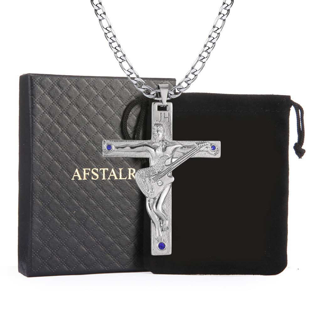 Croix Johnny Hallyday Pendentif Collier Chaîne Johnny Guitare Rocker Signature Métal Argenté Femme Homme Cadeau
