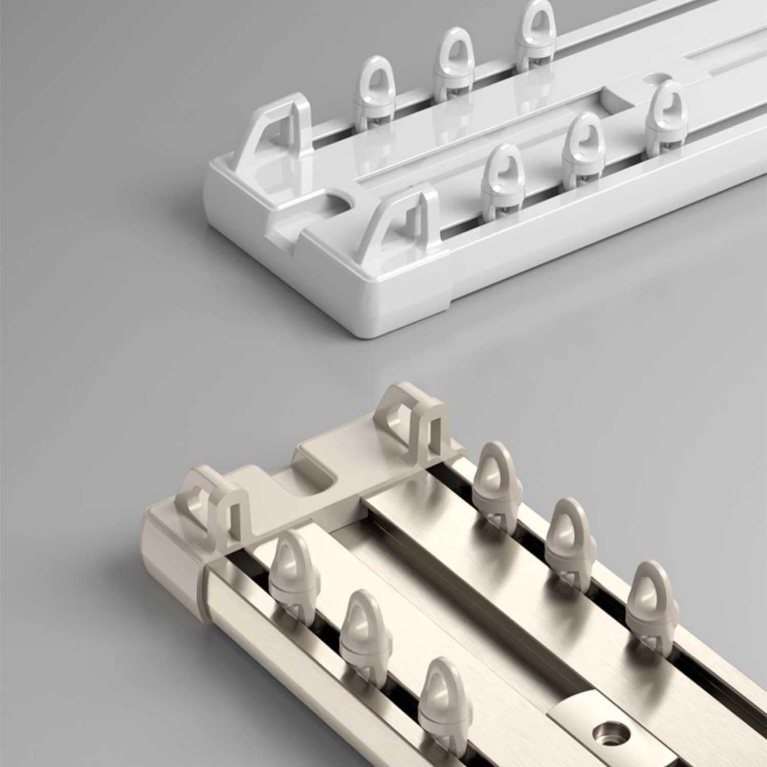 Système de rail de rideau robuste – Support de plafond en alliage d'aluminium pour salon, chambre à coucher et séparateur de douche