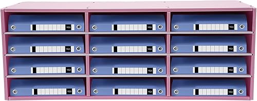 Organizador clasificador de correo, buzón de correo de 12 compartimentos para aula, organizador de archivos de escritorio con estantes ajustables,