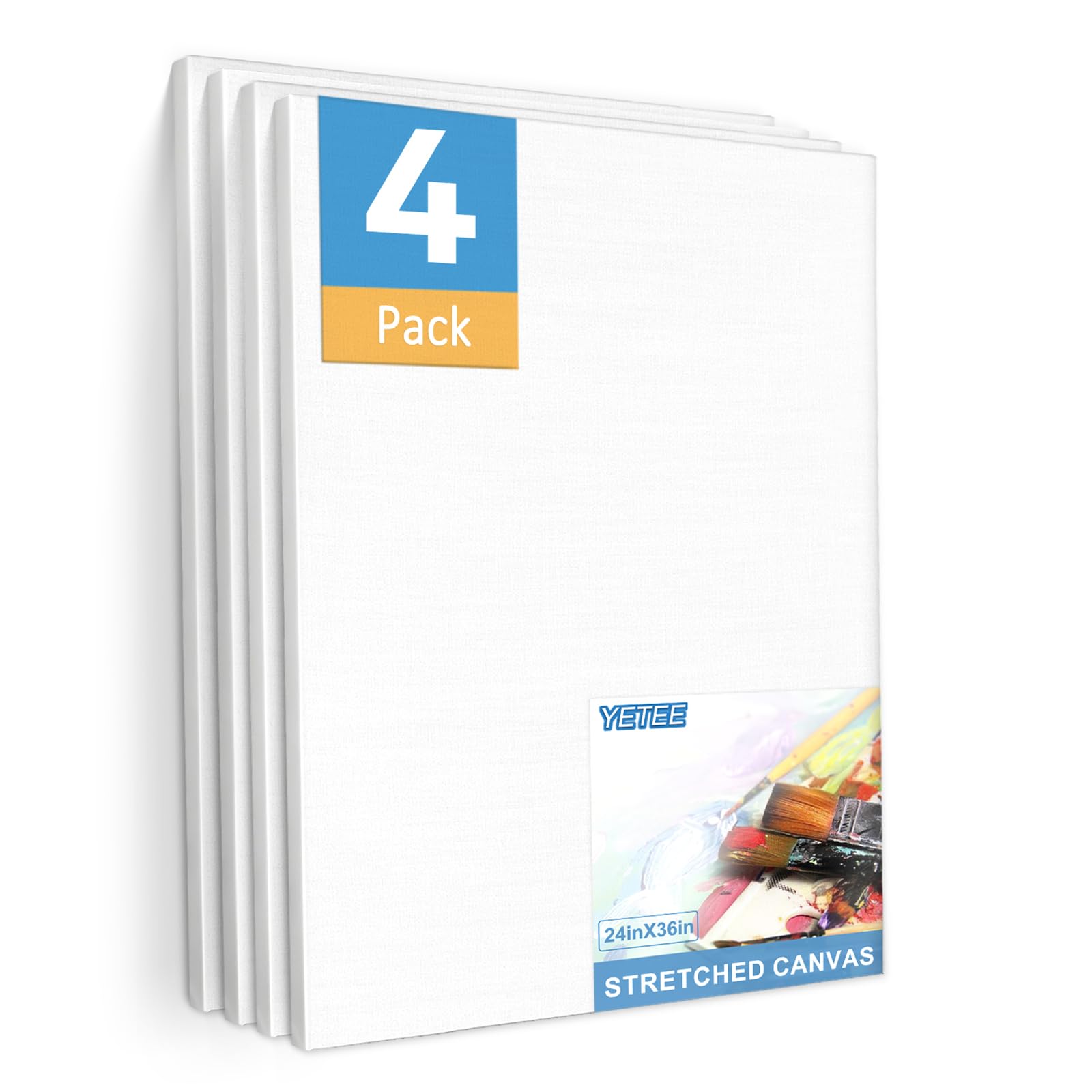 Amazon.com: 4 Pack Stretched Canvas for Painting 24x36 Inch