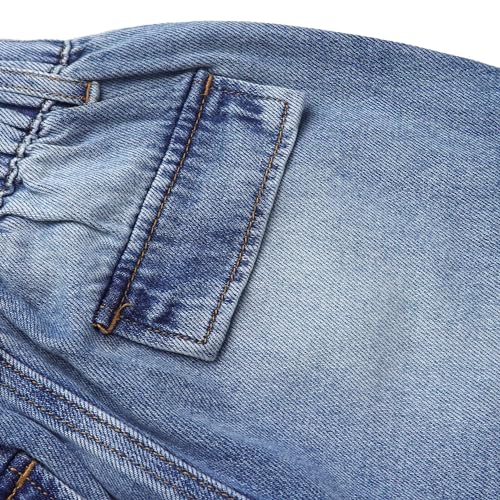 KIDSCOOL SPACE 6-Pocket Girls Wide-Leg Denim Pants, 5-14T Ribbed Waist with Opening On Leg Cargo Jeans4