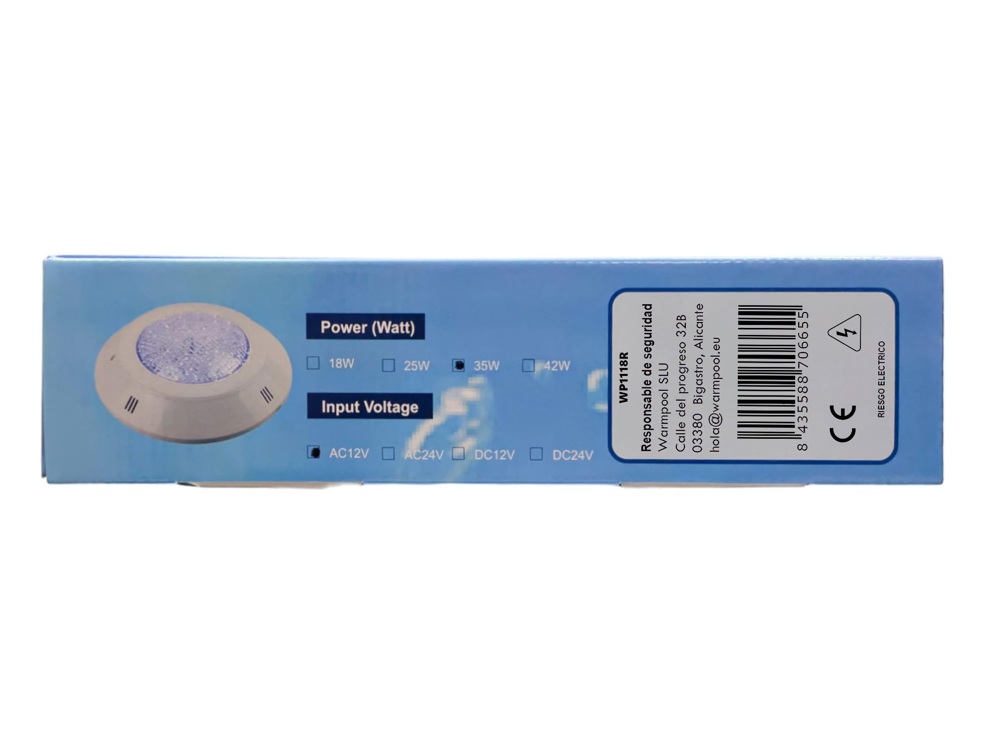SWIMHOME Pack Iluminación Piscina | 2 Focos LED de Superficie + Control Remoto RGBV+ (Cable 4 Hilos) | ABS Blanco Resistente | Ø29 cm 18W 12V/DC RGBV+ Cable 4 Hilos