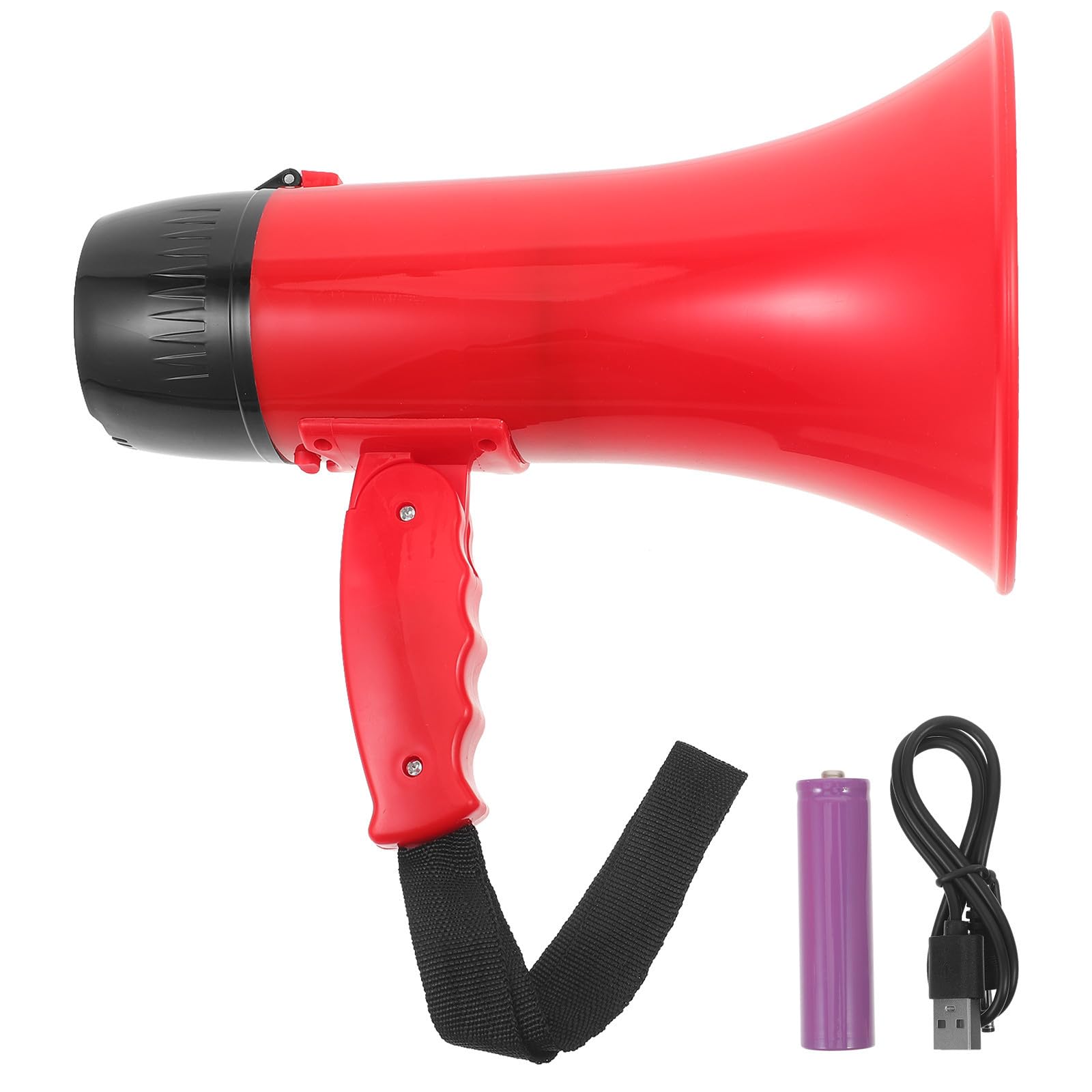 COLLBATH Megafono Portatile Rosso Microfono, Amplificatore Voce, 3500mah