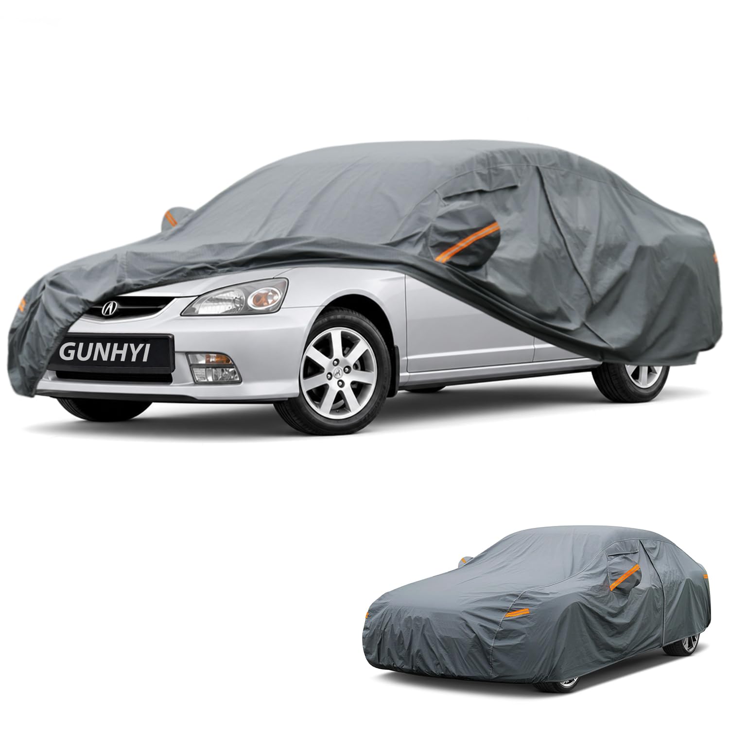GUNHYI Premium Car Cover Custom Fit Acura EL, 16 Layers Heavy Duty Car Cover Waterproof All Weather with Zipper Door for Sun Rain Snow Dust Uv Protection