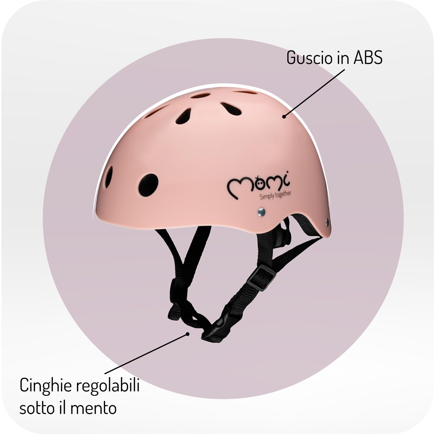MoMi MIMI Casco per bambini regolabile, circonferenza testa 48-55 cm (1-4 anni), casco da bicicletta per bambini resistente agli urti e agli impatti, 11 prese d'aria, imbottitura in schiuma