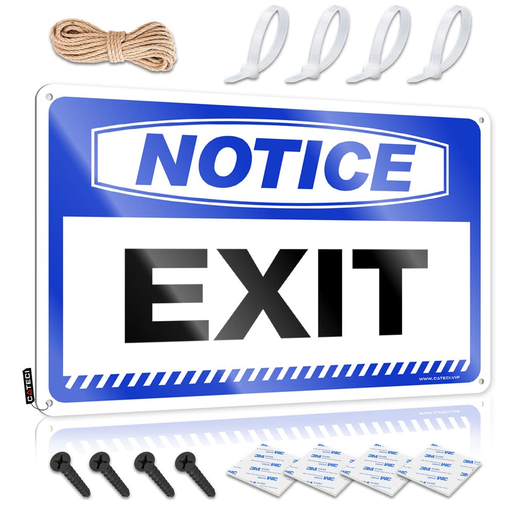 IBWNBBUSN Funny Tin Signs Vintage Notice Exit Tin Sign Funny Tin Signs Vintage(20X30CM)