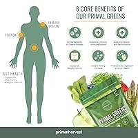 Vista 4 de Primal Harvest Super Greens & Multi Collagen Cápsulas Suplementos para mujeres y hombres – Superfood Greens Polvo y Multi Collagen Peptides Cápsulas