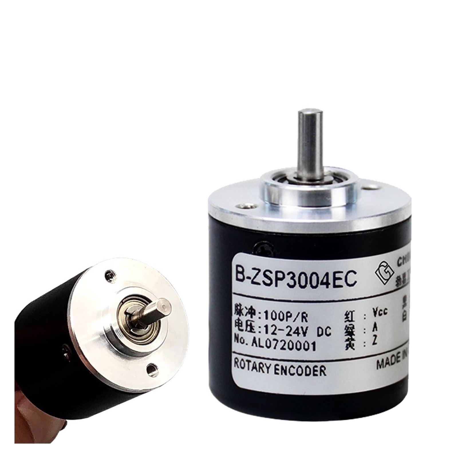 Codeur rotatif, 30mm Codeur Incrémental 4mm Arbre Commutateur Rotatif AB 2 Phases36 50 60 100 200 250 300 360 500 600 PPR 5-24VDC(ZSP3004-100PPR)