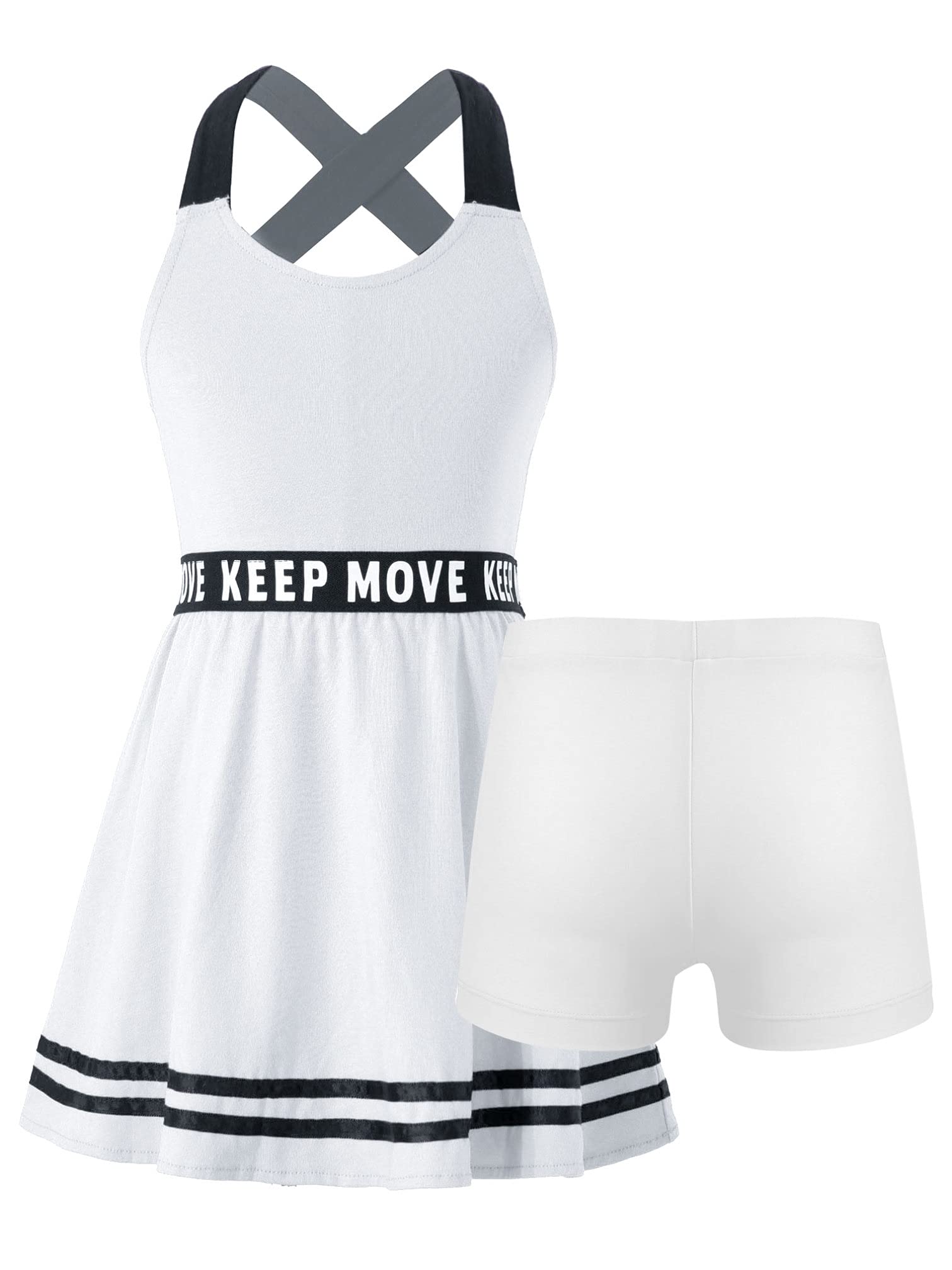 MSemis Conjuntos Deportivos Verano Niña Camiseta Deportiva Sin Manga+Falda Cotra con Pantalónes Interior de Tenis Golf