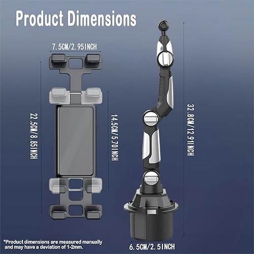 Miniatura 8 de Soporte de teléfono mejorado para automóvil y camión, soporte de manos libres ajustable y giratorio de 360, universal compatible con todos los