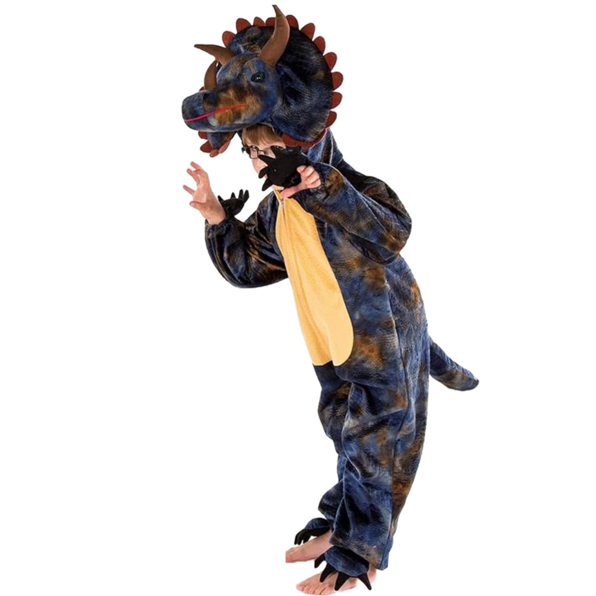 PRETEND TO BEE Triceratops Dinosaur Fancy Dress Costume for Kids, Official Natural History Museum, Onesie, 3-5 Years