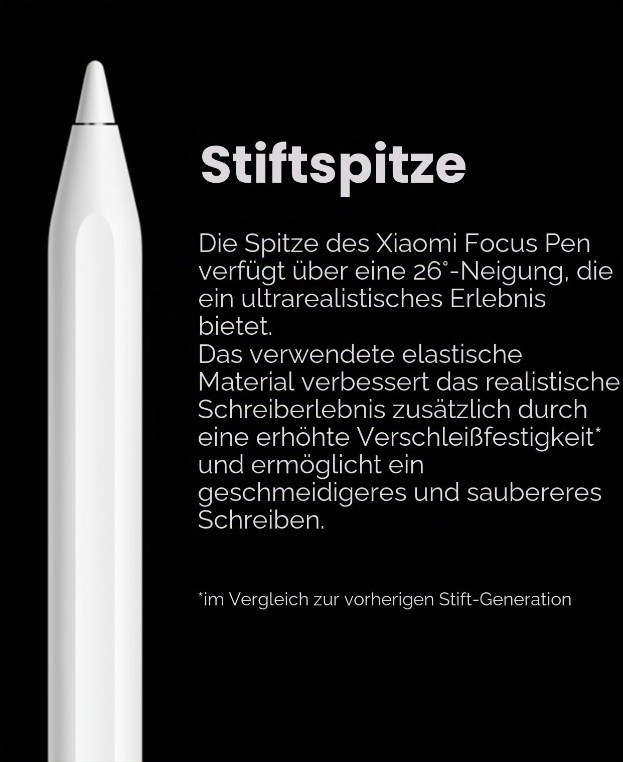 Xiaomi Fokusstift für Xiaomi Pad 7, Druckempfindlichkeit, extrem niedrige Latenz, 0 g Aktivierungskraft