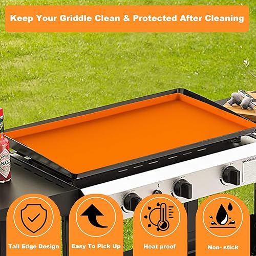 Miniatura 4 de MOMOK Cubierta de plancha Blackstone de 36 pulgadas, alfombrilla magnética de silicona Blackstone, superficie inferior pulida de grado alimenticio,