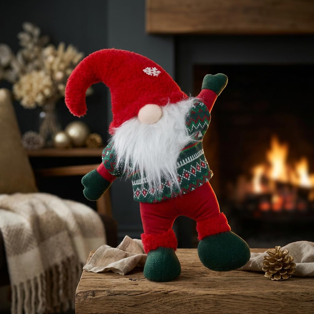 Monopol Christmas Paradise Wichtel Gnom Weihnachtswichtel stehend 38cm rot-grün mit Zipfelmütze