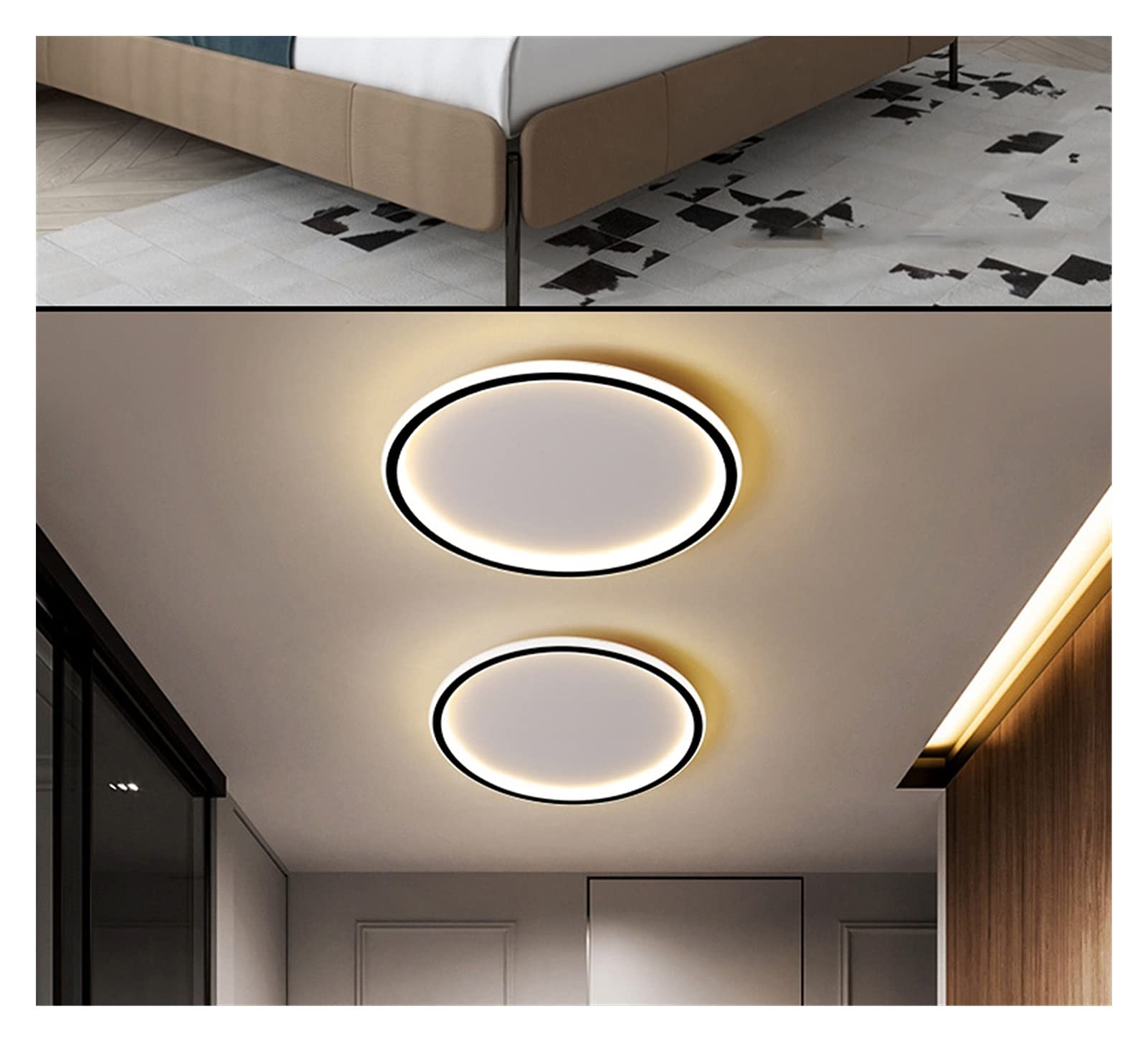 CUNTO Lampadario moderno a LED, plafoniere moderne a LED compatibili con soggiorno, camera da letto, telecomando + app Plafoniere a LED quadrate/rotonde, lampadario moderno a LED, luci da parete