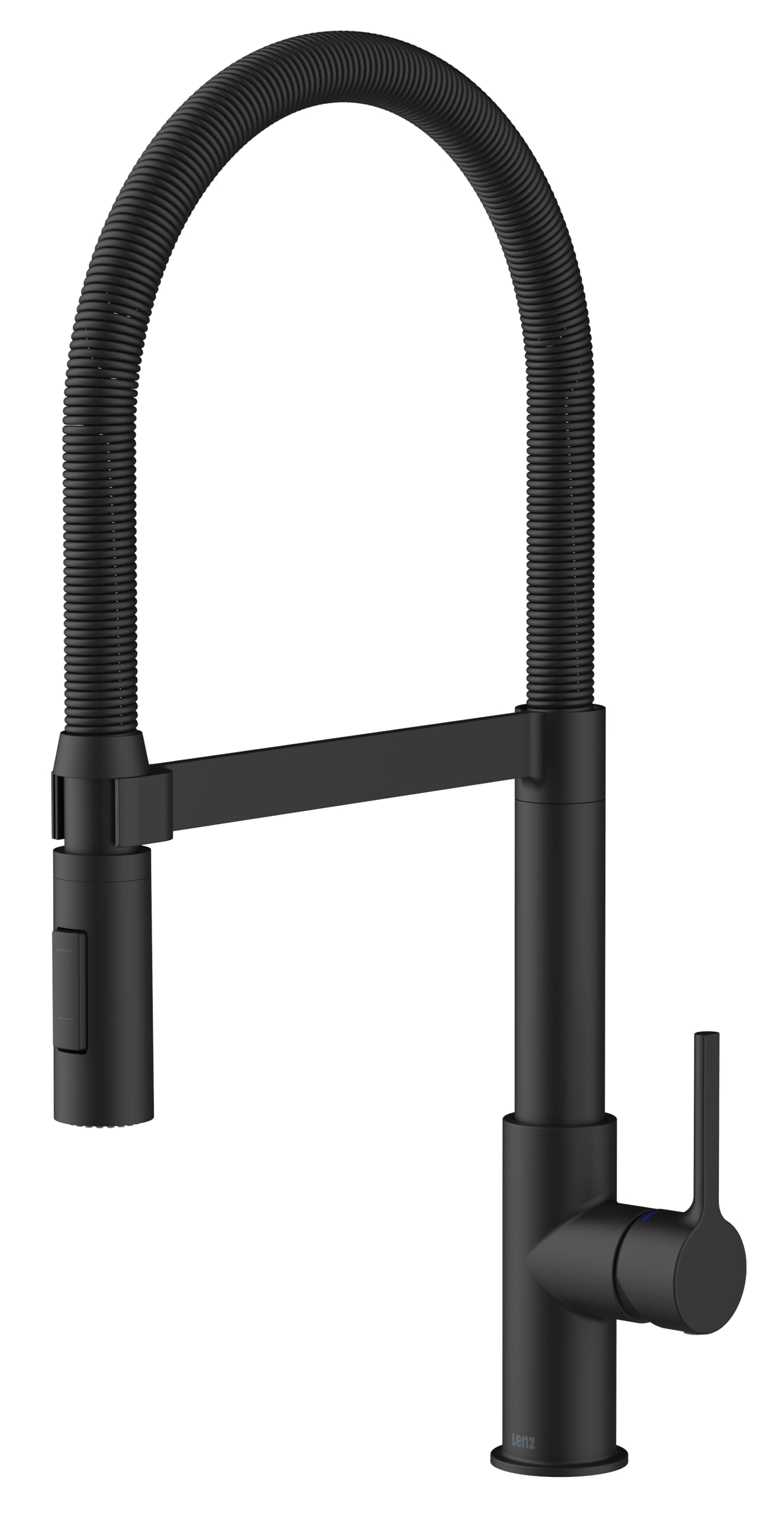 Lenz Küchenarmatur ALUNA in Schwarz-matt – Federbrause, 360° schwenkbar | Pendelbrause, 2 Strahlarten, Magnetische Halterung, Anti-Fingerabdruck Oberfläche, Schnellbefestigung, Höhe 47,5 cm, 46070551