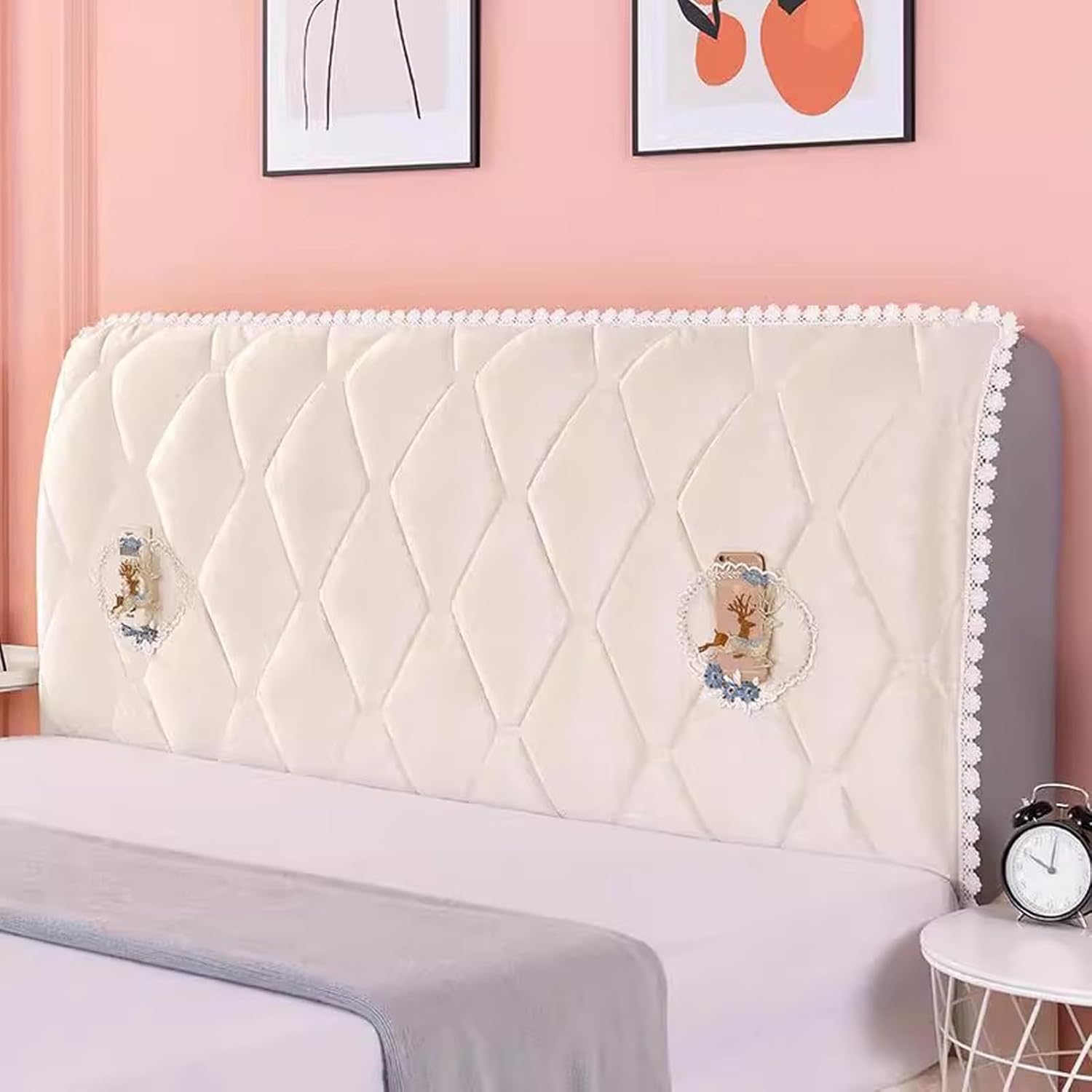 XOUVY Headboard Slipcover Stretch Protector Bed Headboard Cover for Single Double King Super King Furniture Protective Dustproof Cover