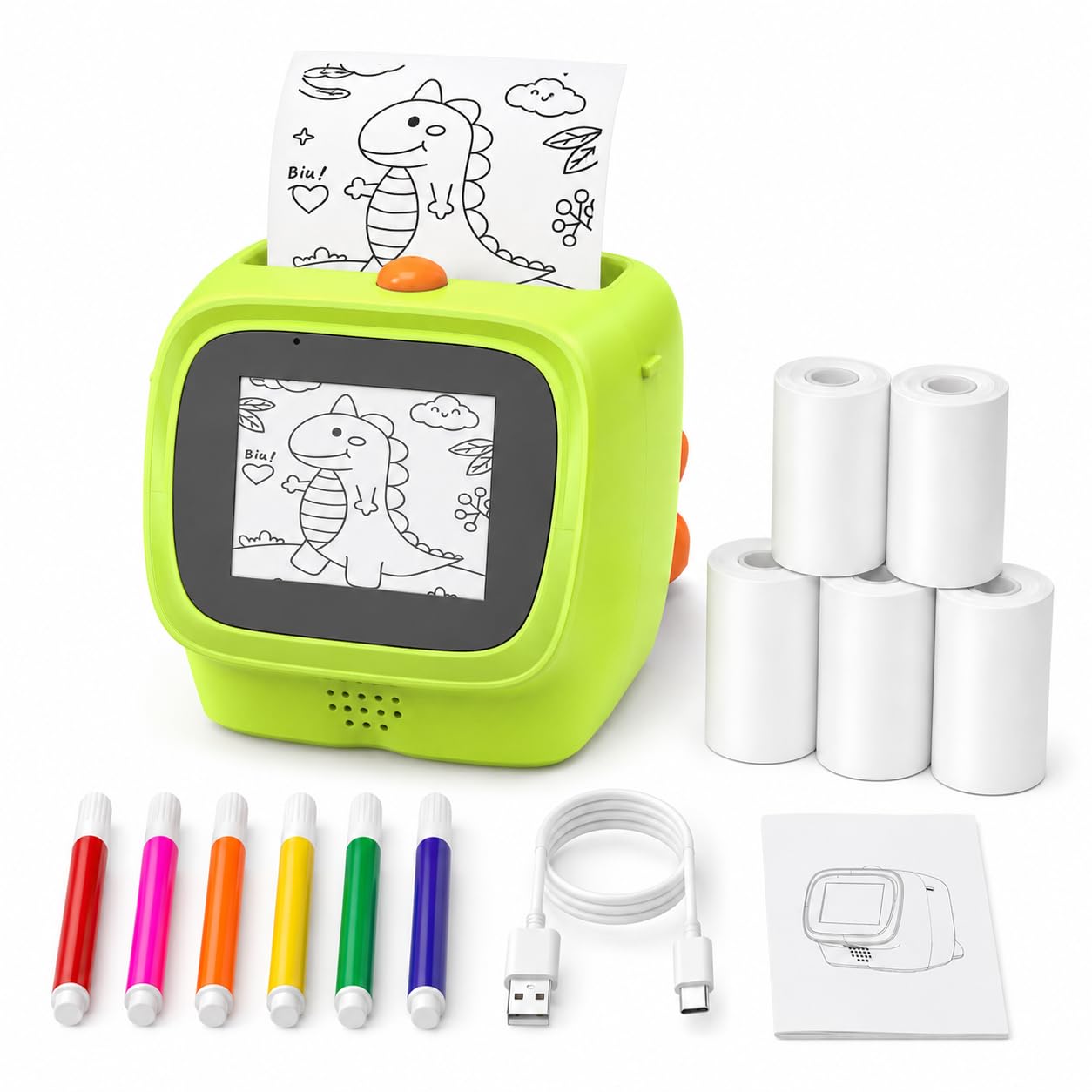 IA Mini Impresora Térmica Portátil para Niños, Gato IA, Pintura DIY