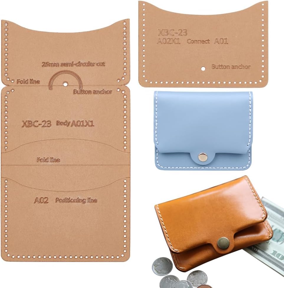 Card Holder Wallet Pattern Templates Acrylic Walltet Clear Stencil Templates Wallet Acrylic Tansparent Stencil Templates for Wallet DIY Making