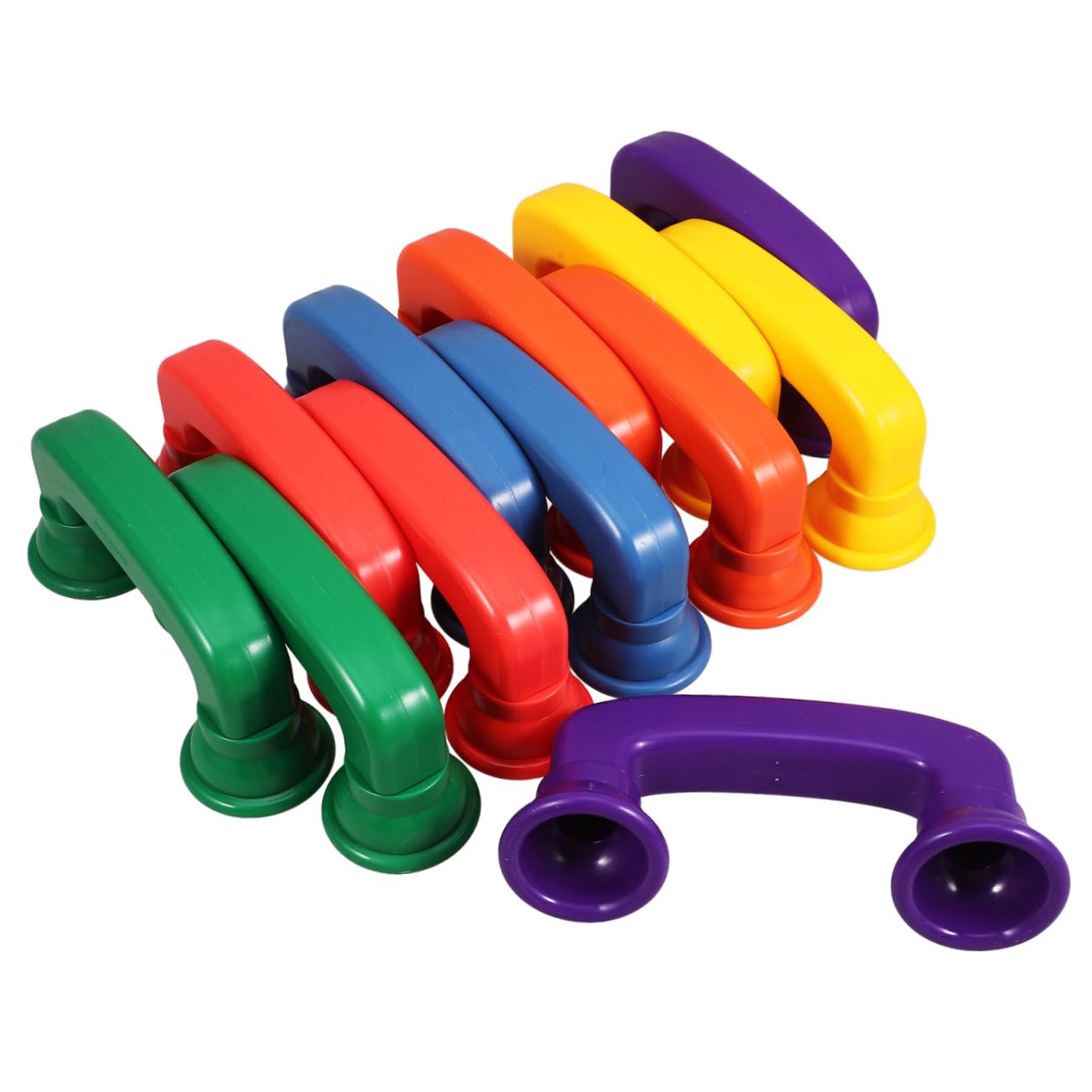 Telefono Giocattolo Sussurrante per Piccoli Set da 12 Pezzi in Plastica ABS Colorata Gioco Educativo Portatile per Sviluppo Udito e Riconoscimento Colori Compatto e Resistente
