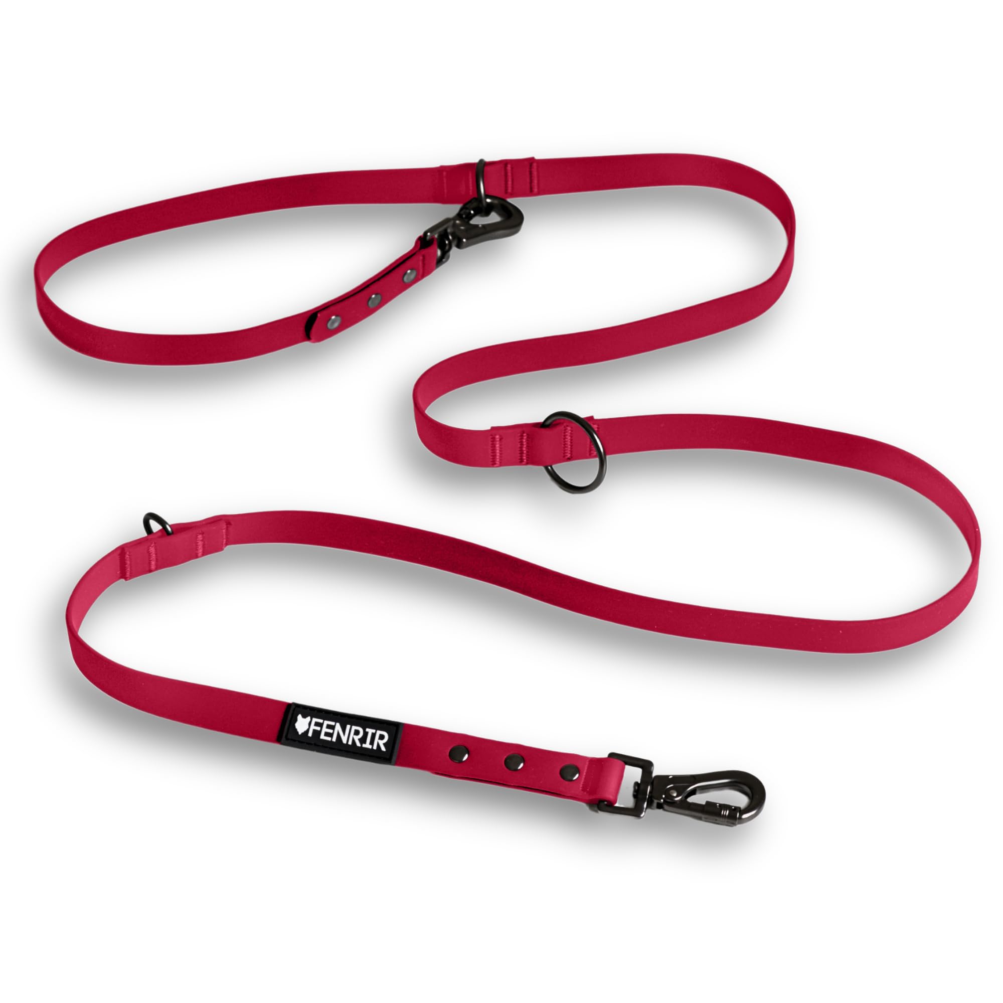 Fenrir - Dog Training Leash - Heavy Duty - Double Ended Carabiner - Long Lead - Non-Slip Lead Waterproof Gear for Large & Small Dogs Puppy - 2.1m (Red)
