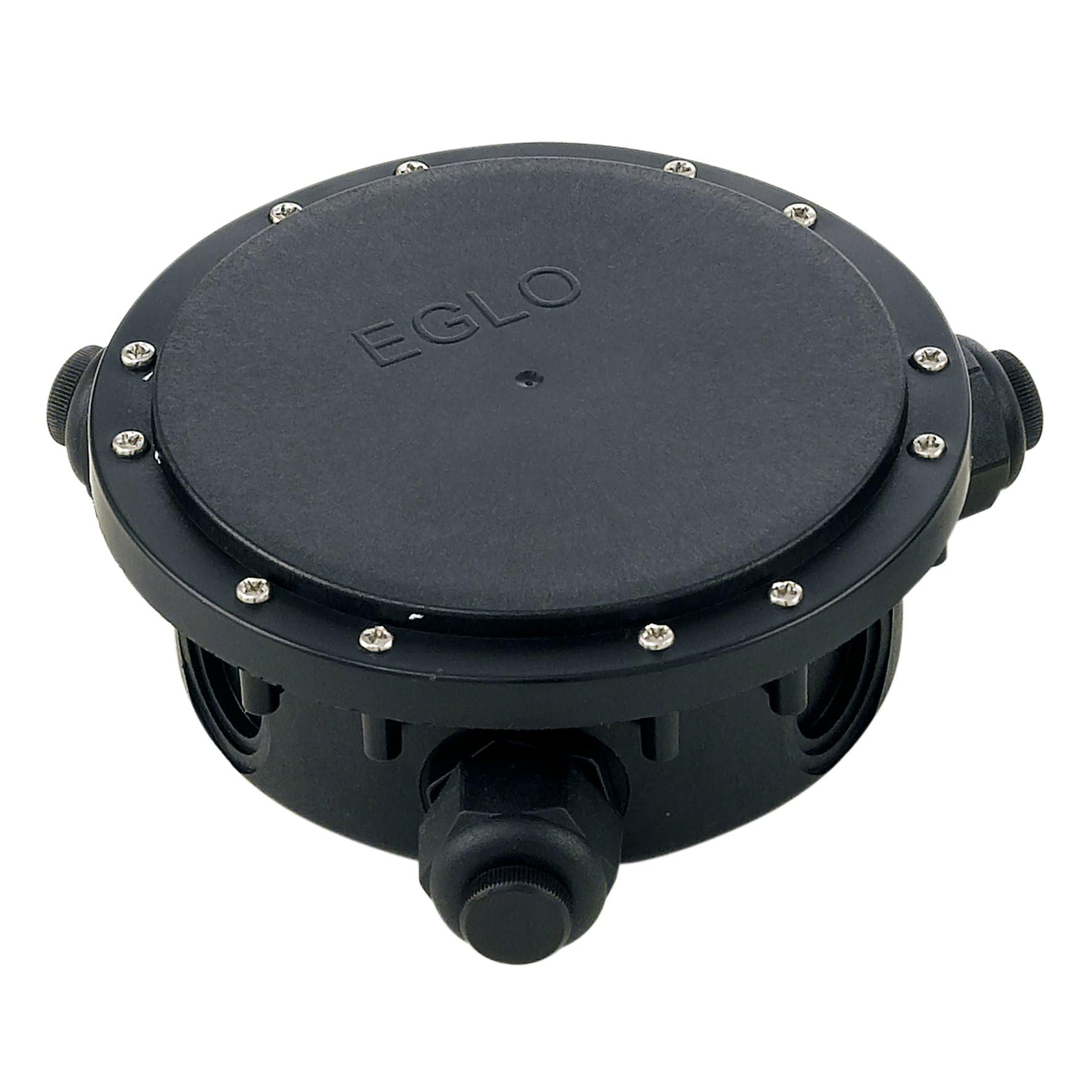 Eglo Waterproof Electrical Box, External Light Junction Box 3 Way, Outdoor Cable Connector, Black Plastic, IP68