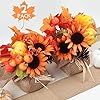 FestalMart Fall Decor Fall Decorations for Home 2PCS Artificial Pumpkin Sunflower and Maple Leaf Berry Pine Cone Bouquet for Thanksgiving Harvest Autumn Tabletop Home Kitchen Decor
