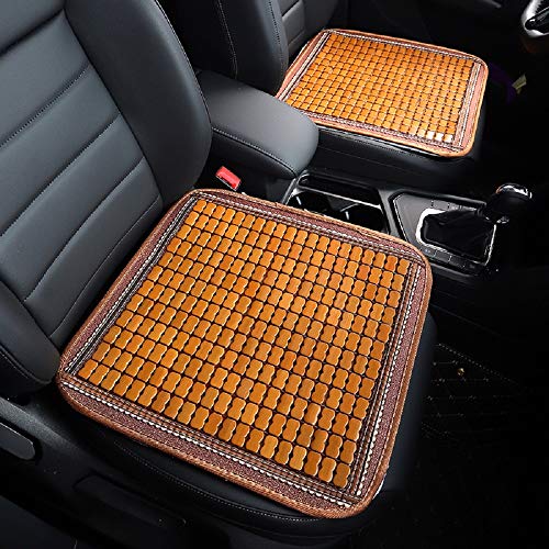 Maricome 2PCS Bamboo Seat Cushions Summer Chair Cushion Car Seat Pad Breathable Anti-Slip Size 45X45CM