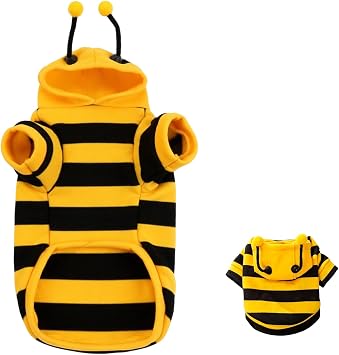 1PCS Dog Bee Costume Cat Clothes Funny Pet Halowen Outfit Cute