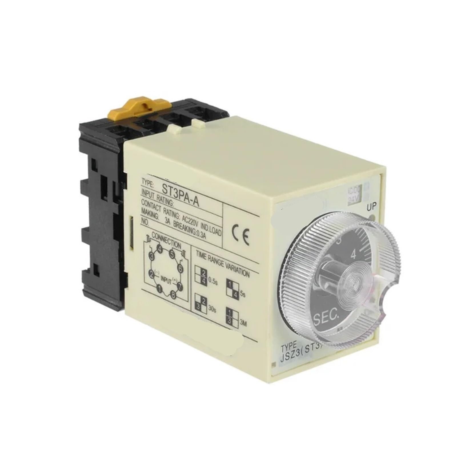 ICXLPMC 1pc ST3PA series time relay AC 220V ST3PA-C Power on time delay With Base Socket