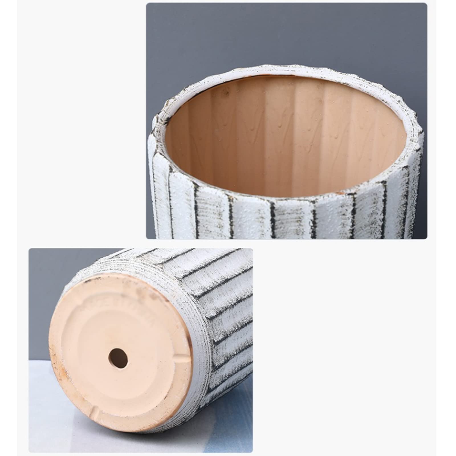 Gartentöpfe 10/13/16-Zoll-Geometrie-Blumentöpfe, große Keramik-Gartentöpfe mit Abflusslöchern, Moderne Innen- und Außendekoration Pflanzbehälter