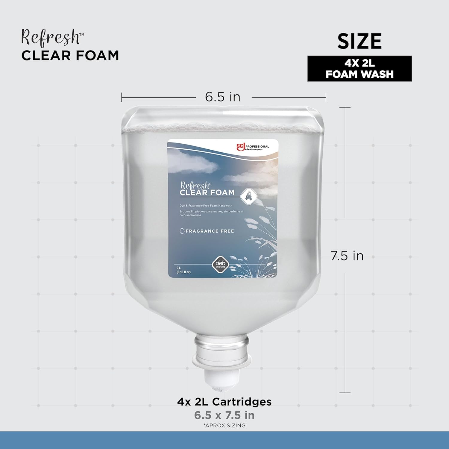 SC Johnson Professional REFRESH CLEAR FOAM HAND SOAP 2 LITER, PACK OF 4